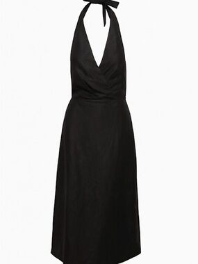 Aritzia Black Halter V-Neck Midi Dress